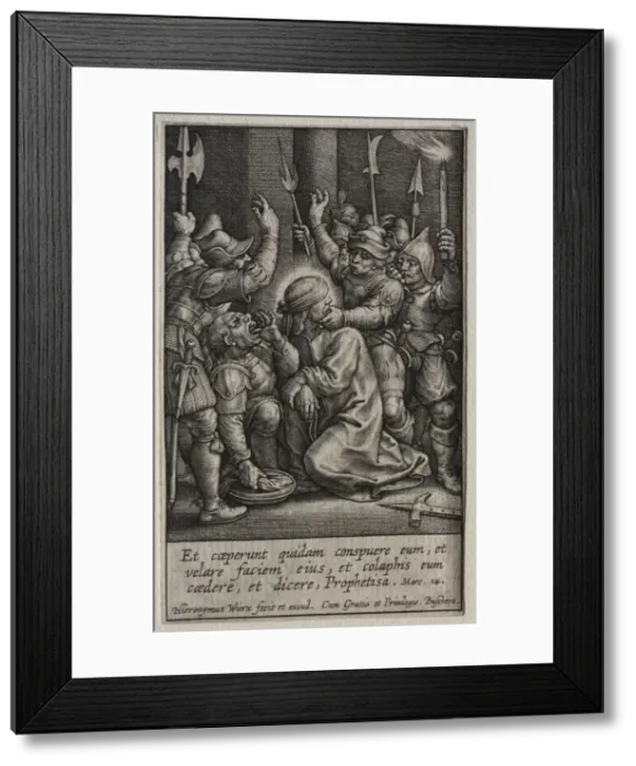 Framed Print : The Passion: The Mocking of Christ. Creator: Hieronymus Wierix (Flemish, 1553-1619) Framed Print : The Passion: The Mocking of Christ. Creator: Hieronymus Wierix (Flemish, 1553-1619)