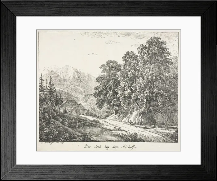 Framed Print : The Path by the Kochelsee, 1809. Creator: Simon Warnberger (German, 1769-1847) Framed Print : The Path by the Kochelsee, 1809. Creator: Simon Warnberger (German, 1769-1847)