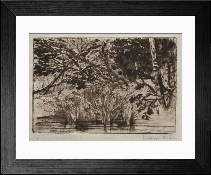 Framed Print : The Mouth of a Brook (Second Plate). Creator: Francis Seymour Haden (British, 1818-1910) Framed Print : The Mouth of a Brook (Second Plate). Creator: Francis Seymour Haden (British, 1818-1910)