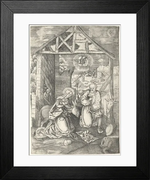 Framed Print : The nativity. Creator: Jacob Binck (German, 1500-1569) Framed Print : The nativity. Creator: Jacob Binck (German, 1500-1569)