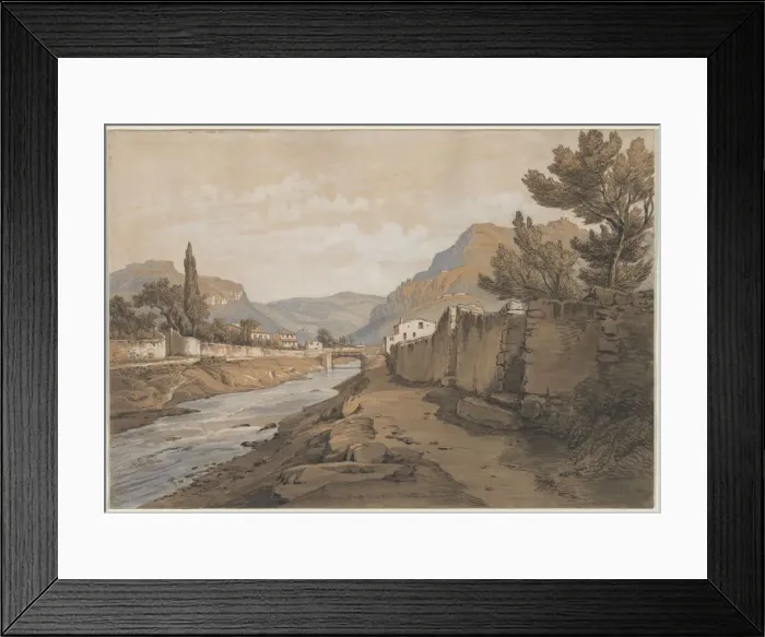 Framed Print : The Neuve River at the End of the Dardenne Valley, 1800s. Creator: Edouard Jean Marie Hostein Framed Print : The Neuve River at the End of the Dardenne Valley, 1800s. Creator: Edouard Jean Marie Hostein