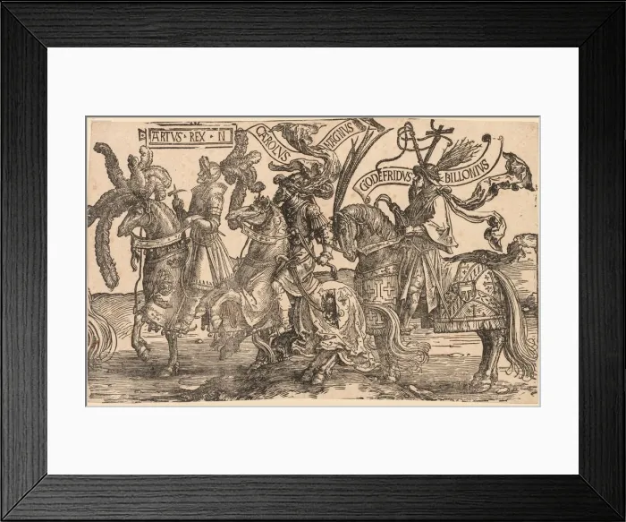 Framed Print : The Nine Heroes: Arthur, Charles the Great (Charlemagne), Godfrey of Bouillon, 1515-1517 Framed Print : The Nine Heroes: Arthur, Charles the Great (Charlemagne), Godfrey of Bouillon, 1515-1517