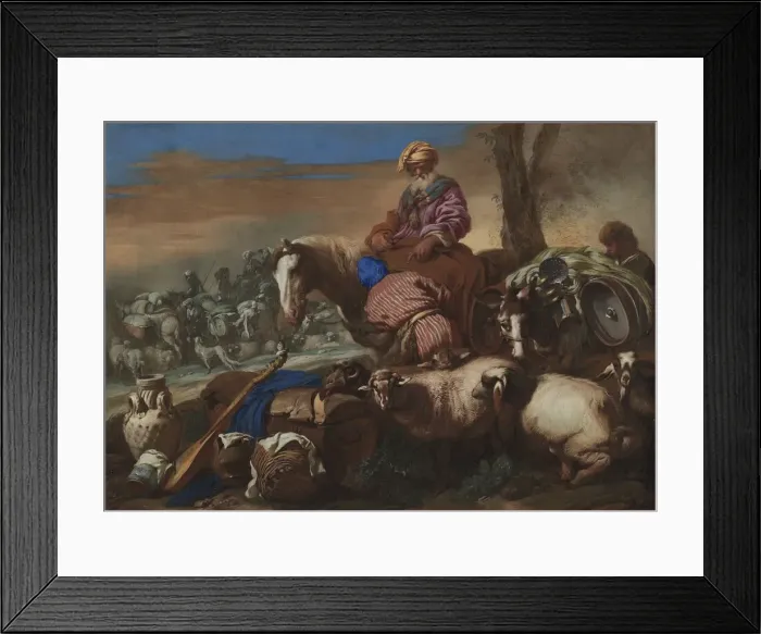 Framed Print : The Oath of Abrahams Servant, c. 1650-1659. Creator: Giovanni Benedetto Castiglione Framed Print : The Oath of Abrahams Servant, c. 1650-1659. Creator: Giovanni Benedetto Castiglione