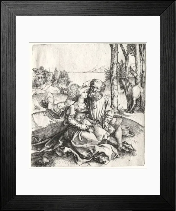 Framed Print : The Offer of Love (or The Ill-Assorted Couple), 1495-1496. Creator: Albrecht Dürer (German Framed Print : The Offer of Love (or The Ill-Assorted Couple), 1495-1496. Creator: Albrecht Dürer (German