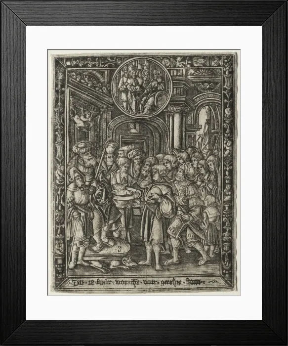 Framed Print : The Old King on His Throne, c. 1520. Creator: Unknown Framed Print : The Old King on His Throne, c. 1520. Creator: Unknown
