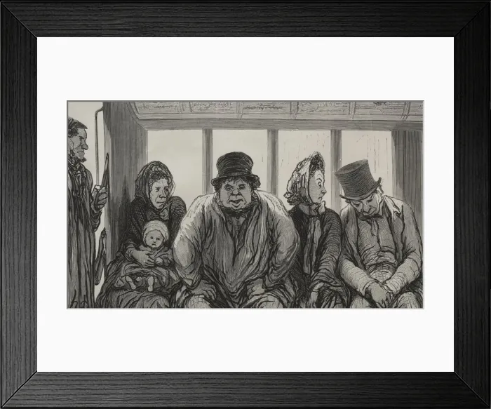 Framed Print : The Omnibus: Interior of the Omnibus. Creator: Honore Daumier (French, 1808-1879) Framed Print : The Omnibus: Interior of the Omnibus. Creator: Honore Daumier (French, 1808-1879)