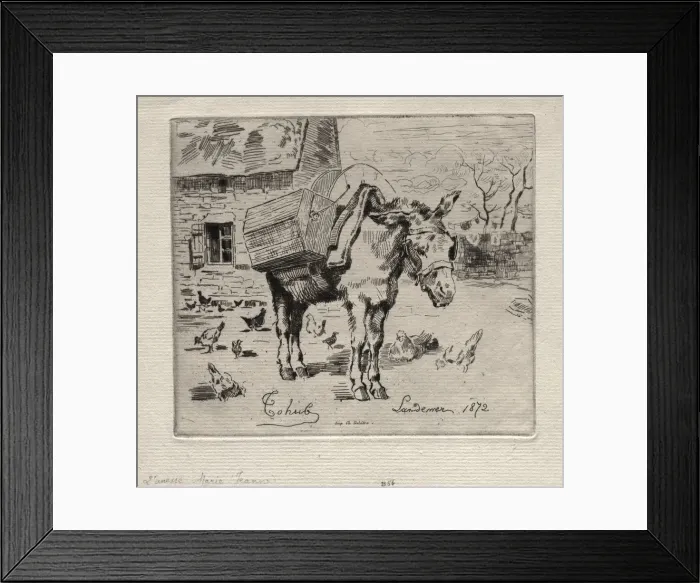 Framed Print : The Mule, Marie-Jeanne, 1872. Creator: Felix Hilaire Buhot (French, 1847-1898); Ch Framed Print : The Mule, Marie-Jeanne, 1872. Creator: Felix Hilaire Buhot (French, 1847-1898); Ch