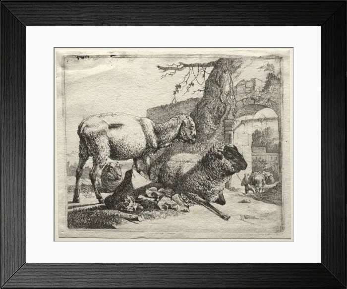 Framed Print : The Muleteer under the Gateway, 1665. Creator: Johann Heinrich Roos (German, 1631-1685) Framed Print : The Muleteer under the Gateway, 1665. Creator: Johann Heinrich Roos (German, 1631-1685)