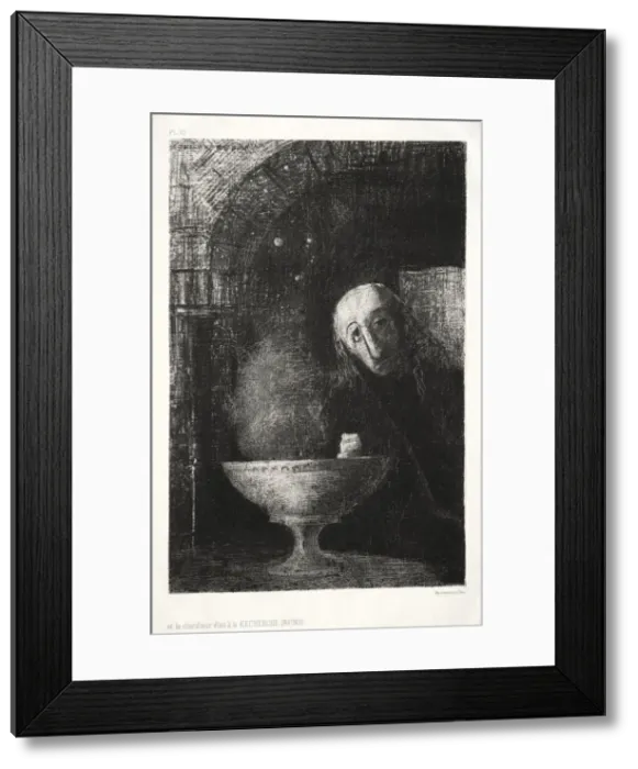 Framed Print : The Night: And the Searcher was Engaged in an Infinite Search, 1886. Creator: Odilon Redon (French Framed Print : The Night: And the Searcher was Engaged in an Infinite Search, 1886. Creator: Odilon Redon (French