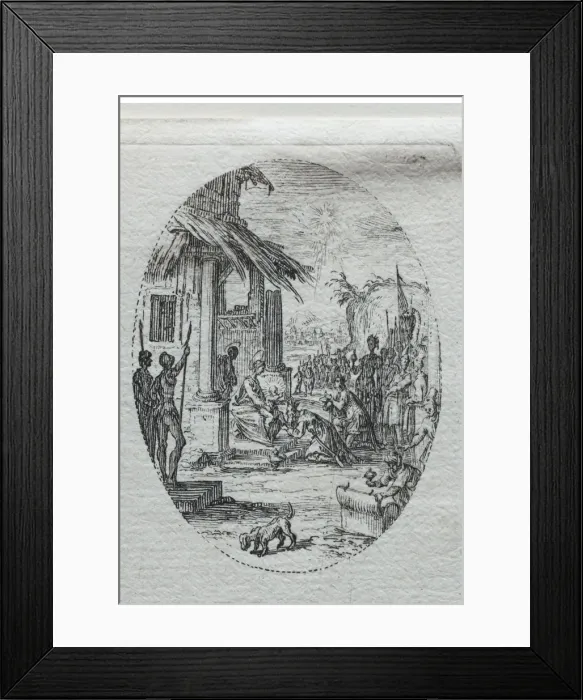 Framed Print : The Mysteries of the Passion: The Adoration of the Kings. Creator: Jacques Callot (French Framed Print : The Mysteries of the Passion: The Adoration of the Kings. Creator: Jacques Callot (French