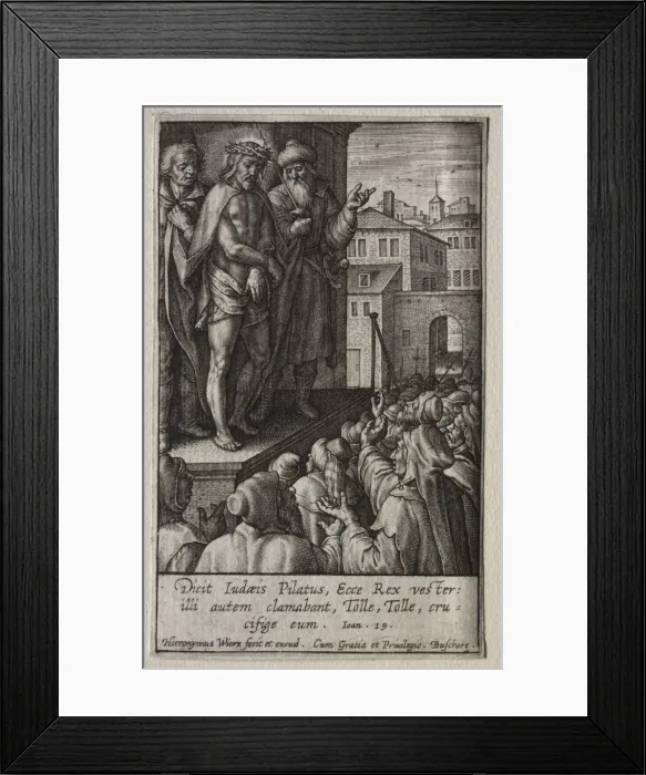 Framed Print : The Passion: Christ Presented to the People. Creator: Hieronymus Wierix (Flemish, 1553-1619) Framed Print : The Passion: Christ Presented to the People. Creator: Hieronymus Wierix (Flemish, 1553-1619)