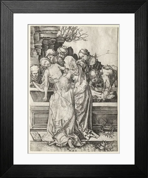 Framed Print : The Passion: The Entombment. Creator: Martin Schongauer (German, c. 1450-1491) Framed Print : The Passion: The Entombment. Creator: Martin Schongauer (German, c. 1450-1491)
