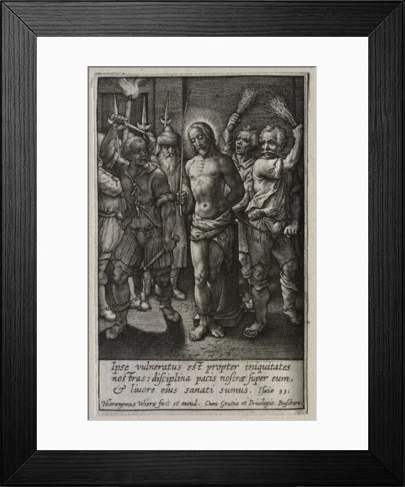 Framed Print : The Passion: The Flagellation. Creator: Hieronymus Wierix (Flemish, 1553-1619) Framed Print : The Passion: The Flagellation. Creator: Hieronymus Wierix (Flemish, 1553-1619)