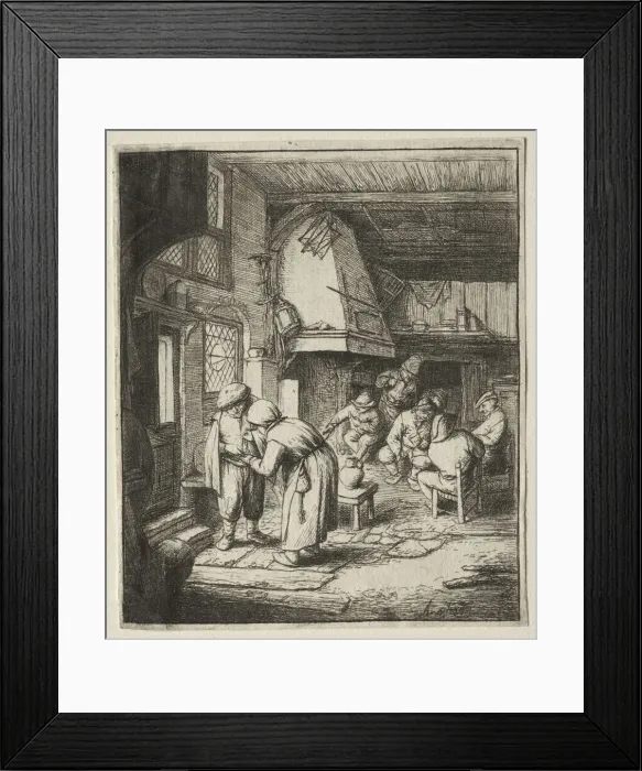 Framed Print : The Peasant settling his debt. Creator: Adriaen van Ostade (Dutch, 1610-1684)