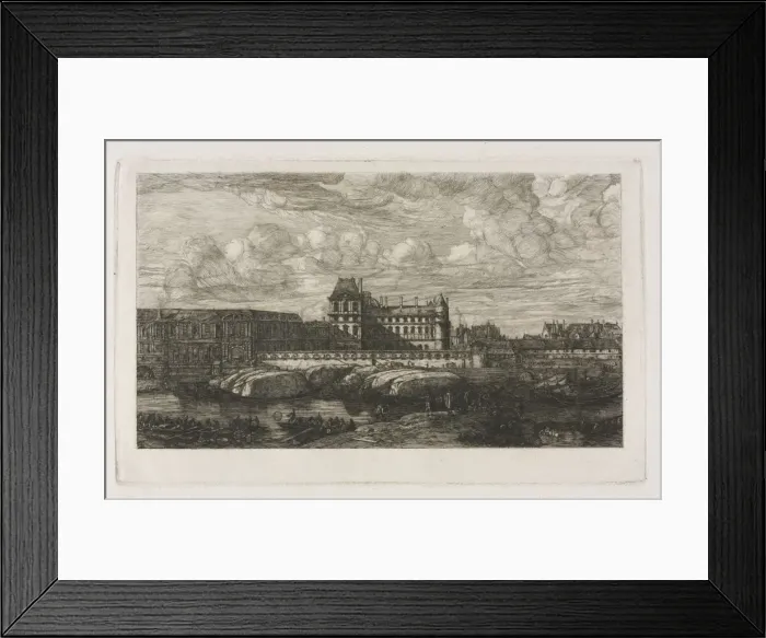 Framed Print : The Old Louvre from a Painting by Zeeman, 1651, 1866. Creator: Charles Meryon (French, 1821-1868) Framed Print : The Old Louvre from a Painting by Zeeman, 1651, 1866. Creator: Charles Meryon (French, 1821-1868)