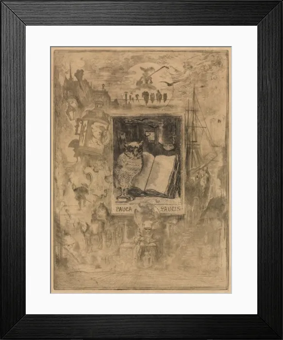 Framed Print : The Owl, 1883. Creator: Felix Hilaire Buhot (French, 1847-1898) Framed Print : The Owl, 1883. Creator: Felix Hilaire Buhot (French, 1847-1898)