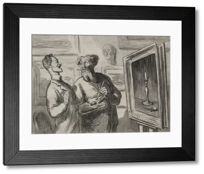Framed Print : The Painters: A Realist Always Finds Another Realist to Admire Him. Creator: Honore Daumier Framed Print : The Painters: A Realist Always Finds Another Realist to Admire Him. Creator: Honore Daumier