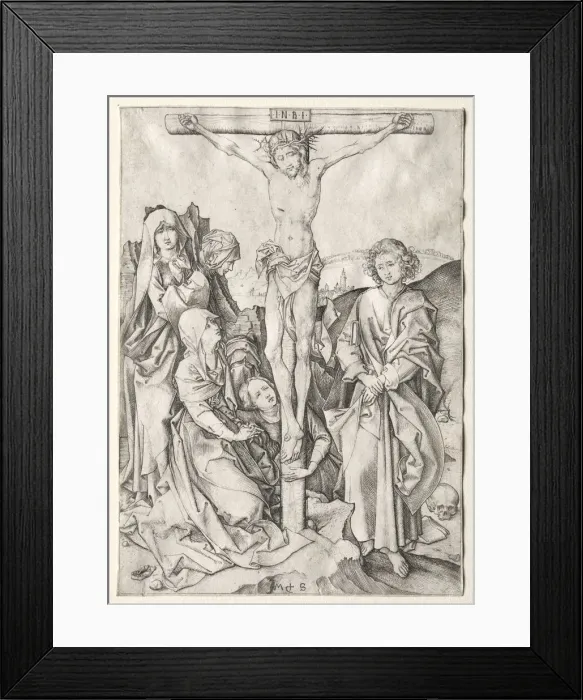 Framed Print : The Passion: Christ on the Cross. Creator: Martin Schongauer (German, c. 1450-1491) Framed Print : The Passion: Christ on the Cross. Creator: Martin Schongauer (German, c. 1450-1491)