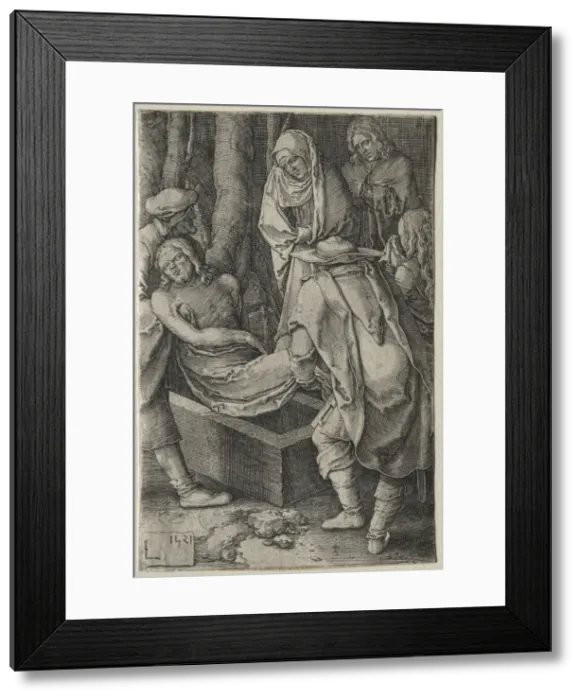 Framed Print : The Passion: The Burial of Christ, 1521. Creator: Lucas van Leyden (Dutch, 1494-1533) Framed Print : The Passion: The Burial of Christ, 1521. Creator: Lucas van Leyden (Dutch, 1494-1533)