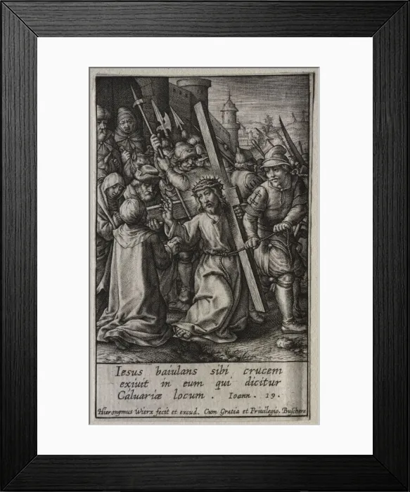Framed Print : The Passion: Christ Carrying the Cross. Creator: Hieronymus Wierix (Flemish, 1553-1619) Framed Print : The Passion: Christ Carrying the Cross. Creator: Hieronymus Wierix (Flemish, 1553-1619)