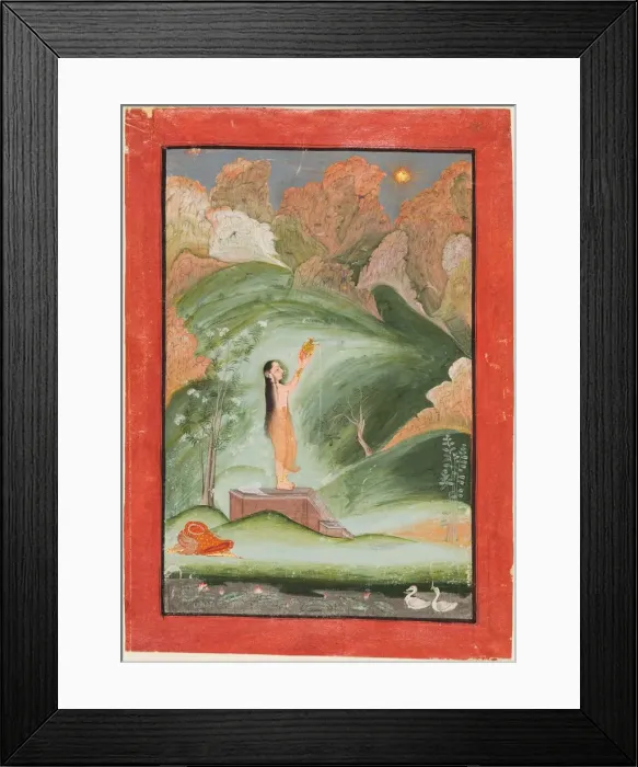 Framed Print : Worship of the Sun (Surya Puja), c. 1810. Creator: Chokha (Indian, 1770-1830), attributed to Framed Print : Worship of the Sun (Surya Puja), c. 1810. Creator: Chokha (Indian, 1770-1830), attributed to