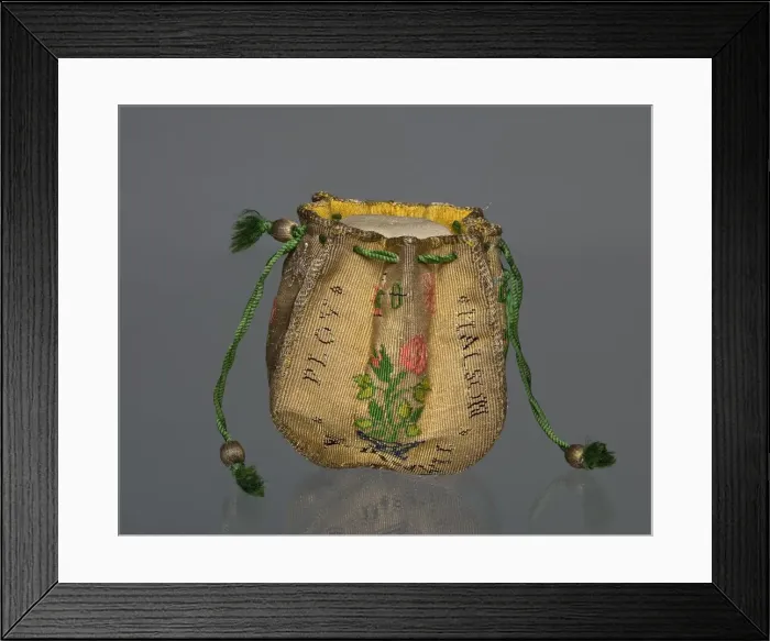 Framed Print : Woven Purse, 1700s. Creator: Unknown Framed Print : Woven Purse, 1700s. Creator: Unknown