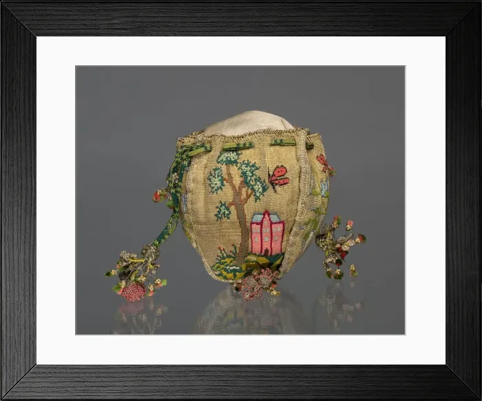 Framed Print : Woven Purse, 1700s. Creator: Unknown Framed Print : Woven Purse, 1700s. Creator: Unknown
