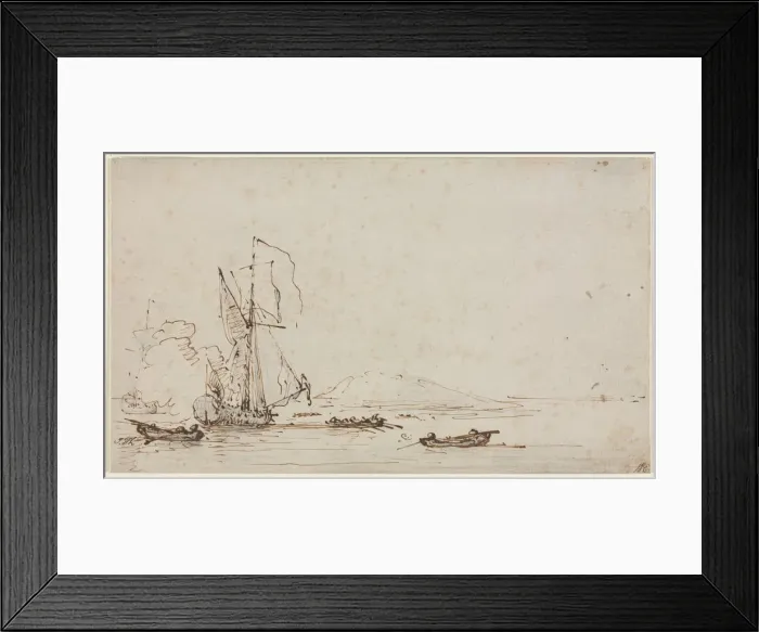 Framed Print : Yacht Receiving Salute, c. 1700. Creator: Willem van de Velde (Dutch, c. 1611-1693) Framed Print : Yacht Receiving Salute, c. 1700. Creator: Willem van de Velde (Dutch, c. 1611-1693)