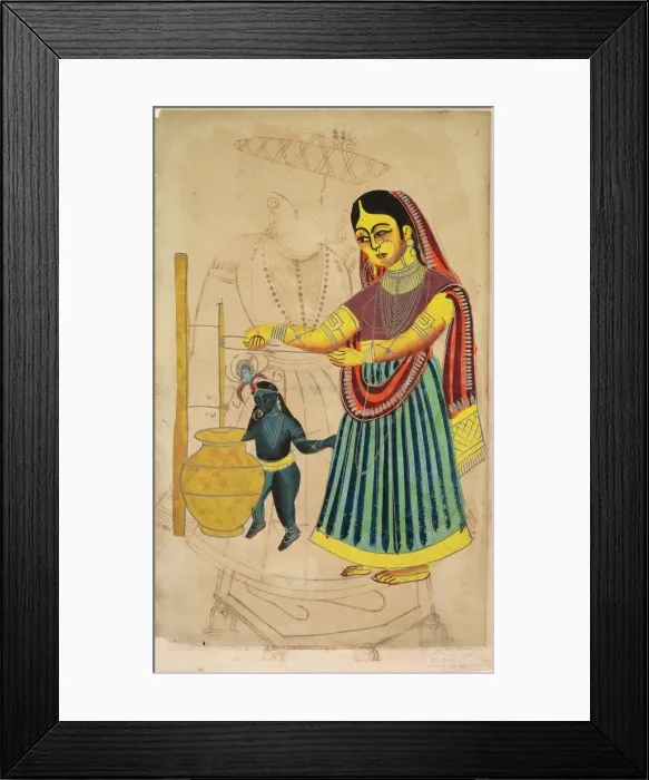 Framed Print : Yasoda Churning Butter, 1800s. Creator: Unknown Framed Print : Yasoda Churning Butter, 1800s. Creator: Unknown