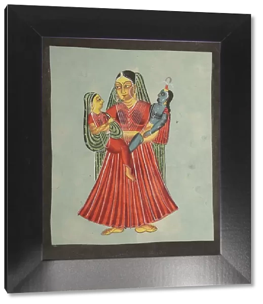 Yasoda Holding Krishna and Radha, 1800s. Creator: Unknown