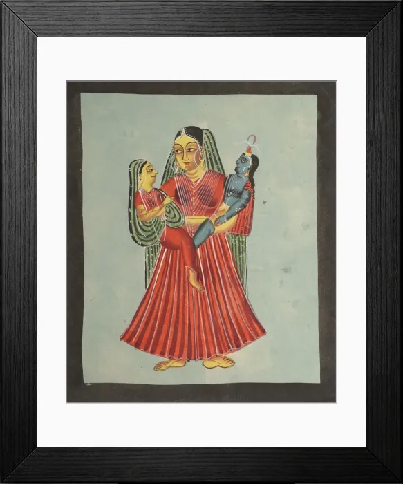 Framed Print : Yasoda Holding Krishna and Radha, 1800s. Creator: Unknown Framed Print : Yasoda Holding Krishna and Radha, 1800s. Creator: Unknown