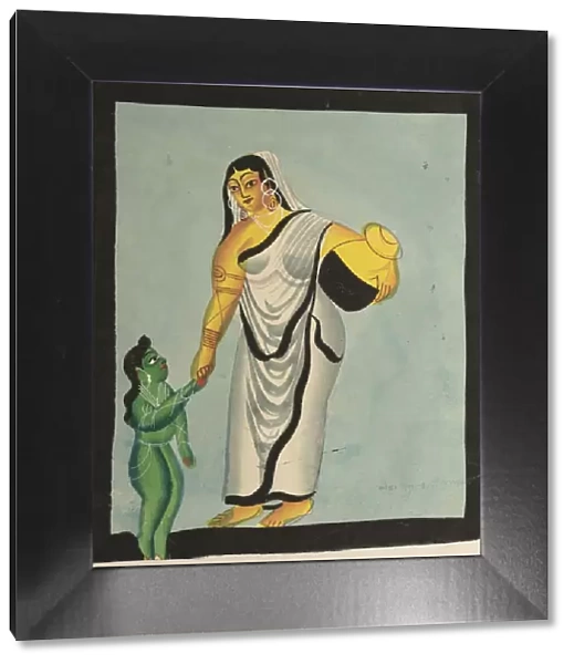 Yasoda Taking the Infant Krishna for a Walk, 1800s. Creator: Unknown