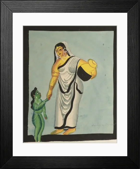 Framed Print : Yasoda Taking the Infant Krishna for a Walk, 1800s. Creator: Unknown Framed Print : Yasoda Taking the Infant Krishna for a Walk, 1800s. Creator: Unknown