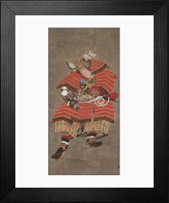 Framed Print : Yoshitsune as a Warrior, 19th century. Creator: Katsushika Hokusai (Japanese, 1760-1849)