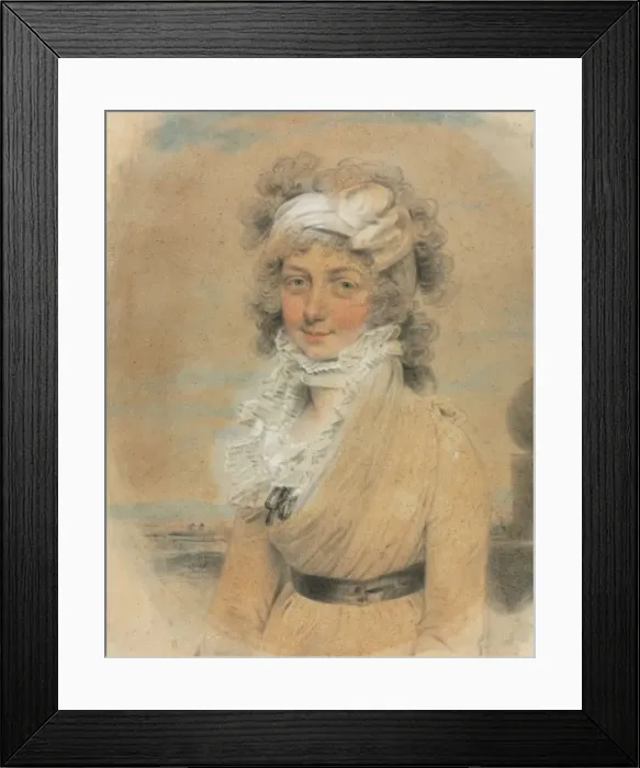 Framed Print : Young Lady with a White Bow on Her Head, 1795. Creator: John Downman (British, 1750-1824) Framed Print : Young Lady with a White Bow on Her Head, 1795. Creator: John Downman (British, 1750-1824)
