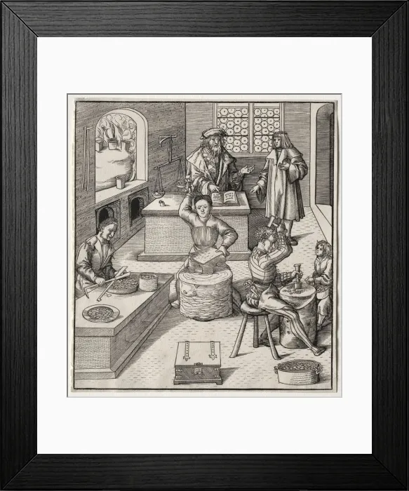 Framed Print : Young Maximilian in the Mint. Creator: Leonhard Beck (German, c. 1480-1542) Framed Print : Young Maximilian in the Mint. Creator: Leonhard Beck (German, c. 1480-1542)