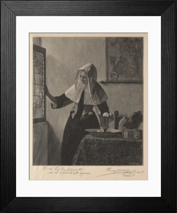 Framed Print : Young Woman at a Window, 1907. Creator: Henry Wolf (American, 1852-1916) Framed Print : Young Woman at a Window, 1907. Creator: Henry Wolf (American, 1852-1916)
