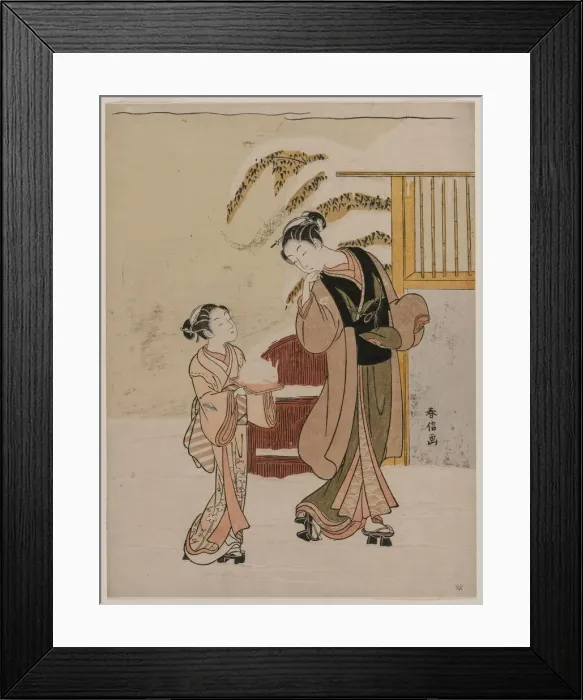 Framed Print : Young Woman Admiring a Snow Rabbit, late 1760s. Creator: Suzuki Harunobu (Japanese, 1724-1770) Framed Print : Young Woman Admiring a Snow Rabbit, late 1760s. Creator: Suzuki Harunobu (Japanese, 1724-1770)
