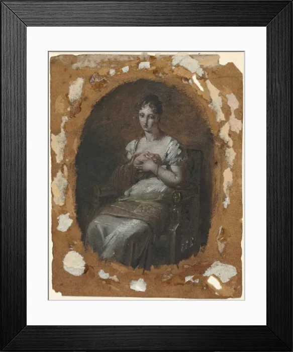 Framed Print : Young Woman Seated, last fourth 18th century or first fourth 19th century. Creator Framed Print : Young Woman Seated, last fourth 18th century or first fourth 19th century. Creator