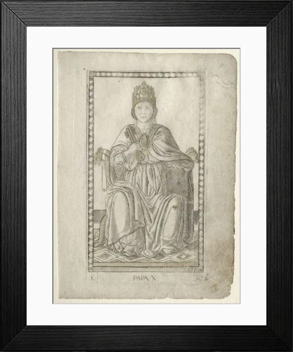 Framed Print : The Pope (from the Tarocchi, series E: Conditions of Man, #10), before 1467. Creator Framed Print : The Pope (from the Tarocchi, series E: Conditions of Man, #10), before 1467. Creator