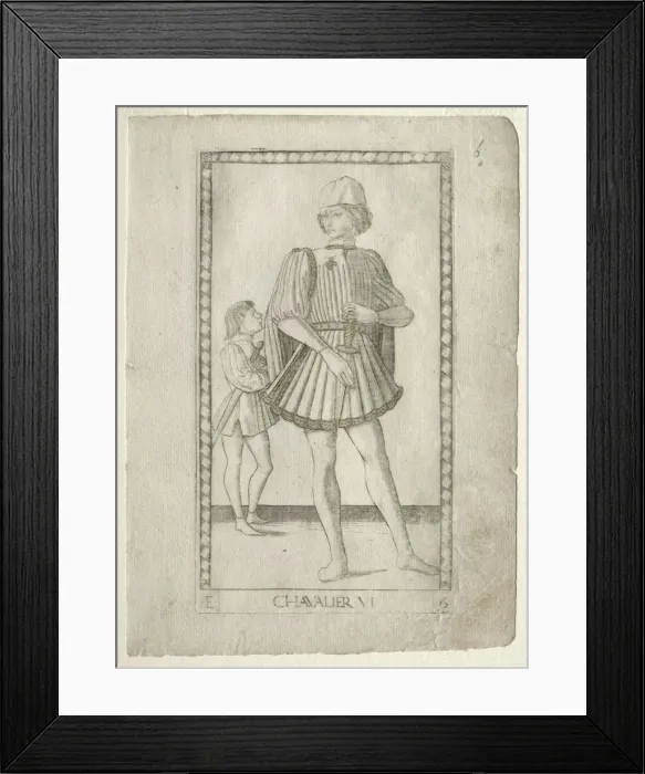 Framed Print : The Knight (from the Tarocchi, series E: Conditions of Man, #6), before 1467. Creator Framed Print : The Knight (from the Tarocchi, series E: Conditions of Man, #6), before 1467. Creator