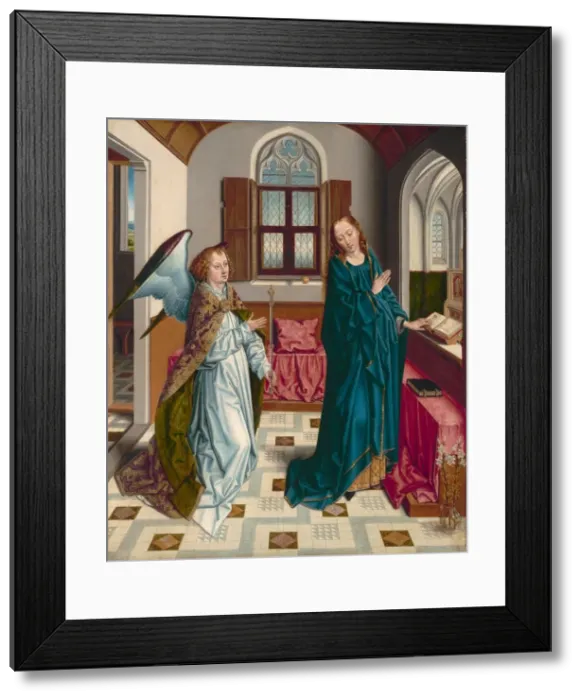 Framed Print : The Annunciation, c. 1480. Creator: Albert Bouts (Netherlandish, 1451-55-1549) Framed Print : The Annunciation, c. 1480. Creator: Albert Bouts (Netherlandish, 1451-55-1549)