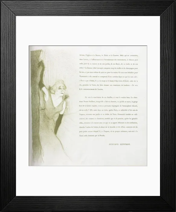 Framed Print : Yvette Guilbert-French Series: No. 16, 1894. Creator: Henri de Toulouse-Lautrec (French Framed Print : Yvette Guilbert-French Series: No. 16, 1894. Creator: Henri de Toulouse-Lautrec (French