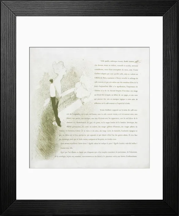 Framed Print : Yvette Guilbert-French Series: No. 2, 1894. Creator: Henri de Toulouse-Lautrec (French, 1864-1901) Framed Print : Yvette Guilbert-French Series: No. 2, 1894. Creator: Henri de Toulouse-Lautrec (French, 1864-1901)