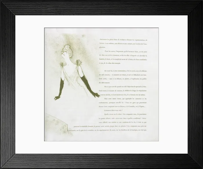 Framed Print : Yvette Guilbert-French Series: No. 4, 1894. Creator: Henri de Toulouse-Lautrec (French, 1864-1901) Framed Print : Yvette Guilbert-French Series: No. 4, 1894. Creator: Henri de Toulouse-Lautrec (French, 1864-1901)