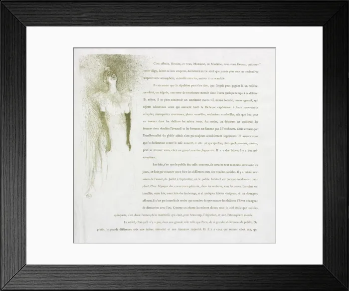 Framed Print : Yvette Guilbert-French Series: No. 3, 1894. Creator: Henri de Toulouse-Lautrec (French, 1864-1901) Framed Print : Yvette Guilbert-French Series: No. 3, 1894. Creator: Henri de Toulouse-Lautrec (French, 1864-1901)