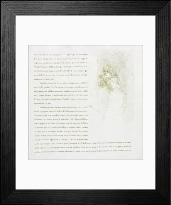 Framed Print : Yvette Guilbert-French Series: No. 5, 1894. Creator: Henri de Toulouse-Lautrec (French, 1864-1901) Framed Print : Yvette Guilbert-French Series: No. 5, 1894. Creator: Henri de Toulouse-Lautrec (French, 1864-1901)