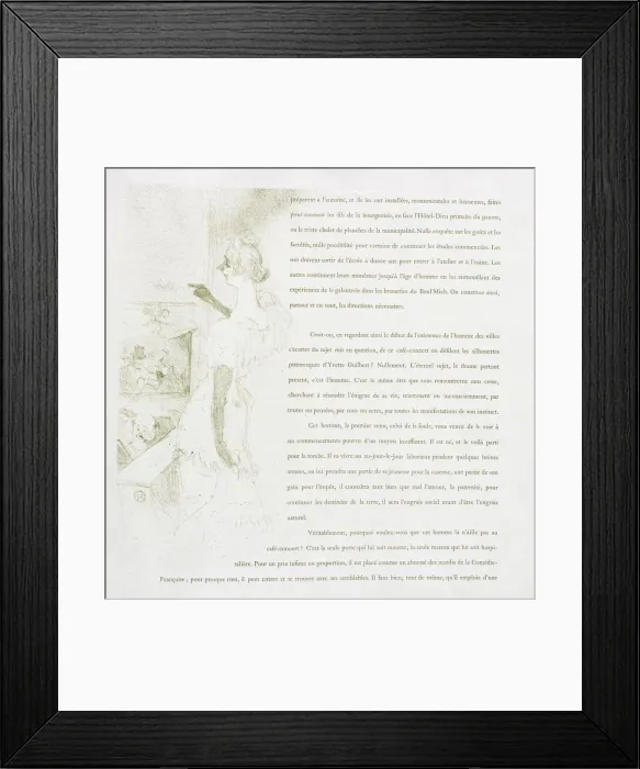 Framed Print : Yvette Guilbert-French Series: No. 6, 1894. Creator: Henri de Toulouse-Lautrec (French, 1864-1901) Framed Print : Yvette Guilbert-French Series: No. 6, 1894. Creator: Henri de Toulouse-Lautrec (French, 1864-1901)