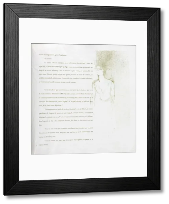 Framed Print : Yvette Guilbert-French Series: No. 9, 1894. Creator: Henri de Toulouse-Lautrec (French, 1864-1901) Framed Print : Yvette Guilbert-French Series: No. 9, 1894. Creator: Henri de Toulouse-Lautrec (French, 1864-1901)