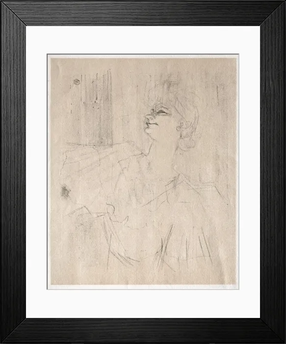 Framed Print : Yvette Guilbert: a Menilmontant, de Bruant, 1898. Creator: Henri de Toulouse-Lautrec Framed Print : Yvette Guilbert: a Menilmontant, de Bruant, 1898. Creator: Henri de Toulouse-Lautrec